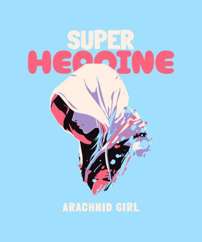 Spider-Gwen-Inspired T-Shirt Design Maker Featuring References of the Spider-Verse Film