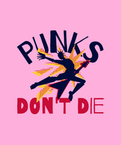 T-Shirt Design Template With a Punk Quote Inspired by Spider-Verse