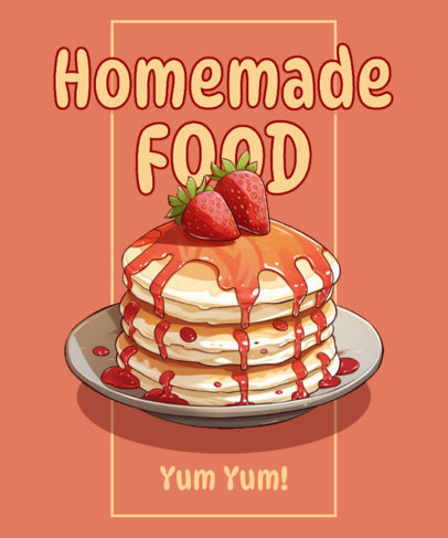 T-Shirt Design Template Featuring Pancake Graphics Inspired by Studio Ghibli 6320c