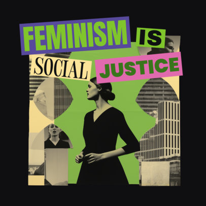 Instagram Post Maker Featuring a Feminist-Themed Quote for Women's Day