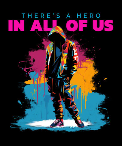 Spiderverse-Inspired T-Shirt Design Maker Featuring a Superhero-Themed Quote