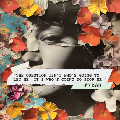 Instagram Post Maker Featuring a Realistic Collage with a Quote for Women's Day