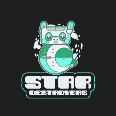Logo Template With a Galactic Robot Inspired by Star Wars
