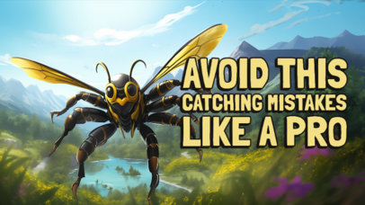 Illustrated YouTube Thumbnail Generator for a Gaming Chanel With an Insect Creature 6290h-6347