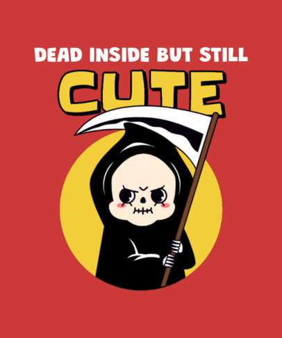 T-Shirt Design Generator With an Illustrated Reaper Inspired by a Cute Dolls Toy