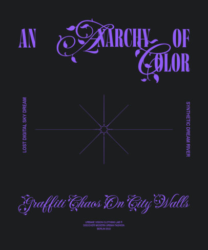 T-Shirt Design Maker with Elegant-Style Typographies and a Star Graphic ed6865i