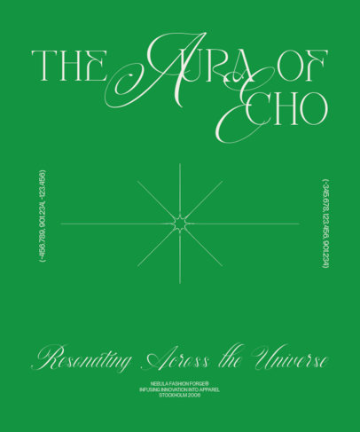 T-Shirt Design Template with a Minimalist Star and a Quote in Different Fonts