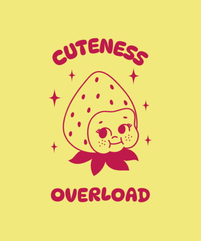 T-Shirt Design Template With a Cute Doll Inspired by the Kewpie Anime