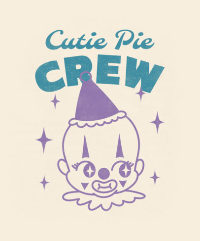 T-Shirt Design Creator With a Kewpie-Inspired Clown Graphic