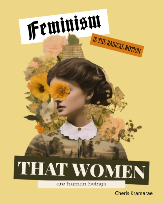 Instagram Post Template Featuring a Collage with Flowers for Women's Day 