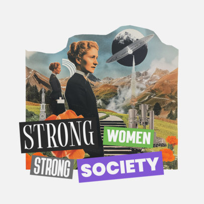 AI-Generated Instagram Post Template With a Feminist Quote for Women's Day