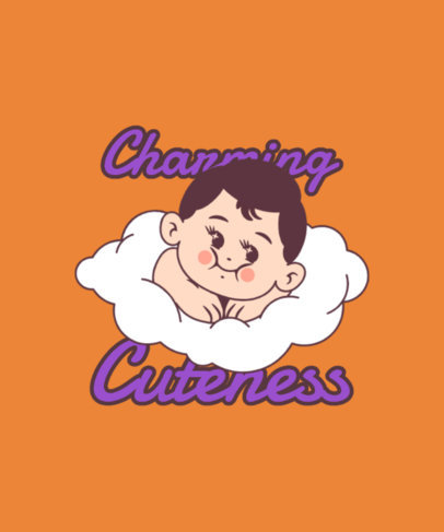 Cute Dolls-Inspired T-Shirt Design Maker Featuring a Baby Angel Graphic