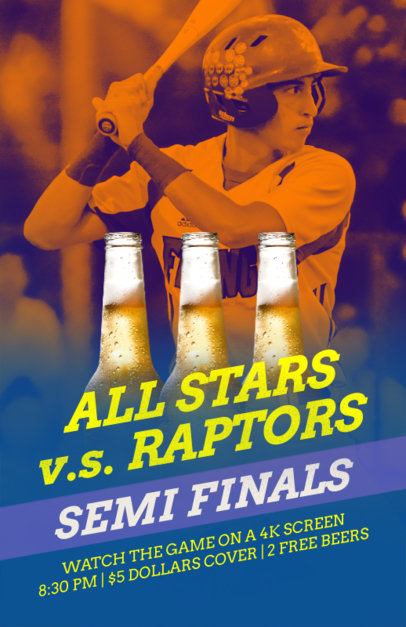 Online Flyer Maker for Baseball Season in Beer Pubs