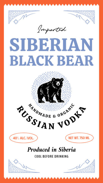 Front Label Maker for an Organic Handmade Vodka Brand 6408