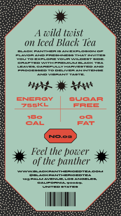 Back Label Maker for an Artisanal Iced Tea Brand 6407