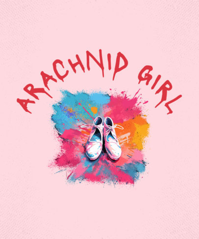 T-Shirt Design Maker Featuring an Arachnid Girl Theme Inspired by Spider-Verse 