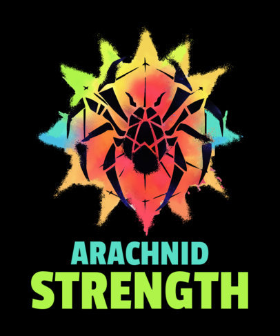 T-Shirt Design Template Featuring a Spider-Verse-Inspired Arachnid Illustration