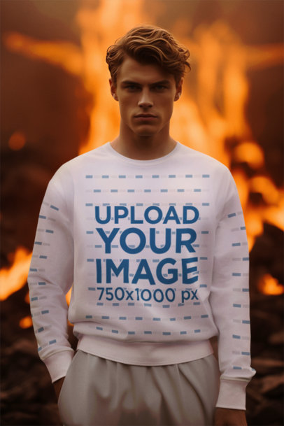 Anakin-Inspired Mockup Featuring an AI-Generated Man With a Long-Sleeve Tee