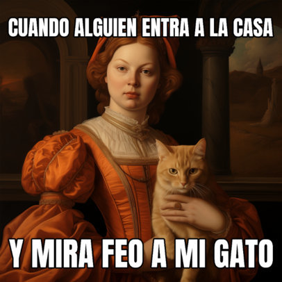 Instagram Post Maker Featuring a Funny Meme in a Classical Painting Graphic