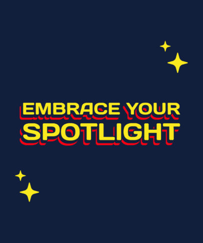 T-Shirt Design Maker Featuring a Motivational Quote with Stars