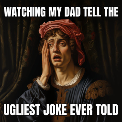 Instagram Post Maker Featuring a Classical Painting with a Funny Meme Quote