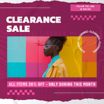 Ripped-Paper Instagram Post Creator Featuring a Clearance Sale Ad