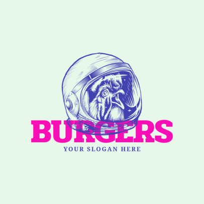 Logo Maker for a Burger Restaurant with Line Art 