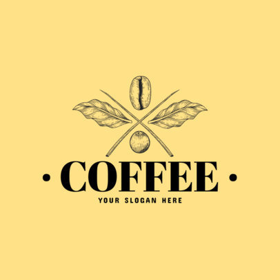 Coffee Brand Logo Maker with Coffee Beans Line Art