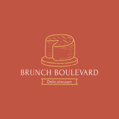 Charcuterie Boards Business Logo Generator with a Cheese Drawing