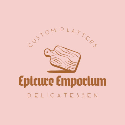 Placeit - Deli Store Logo Template Featuring a Wooden Board Graphic