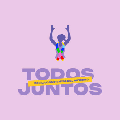 Race for Autism Logo Generator with a Cheerful Female Runner Graphic and a Quote