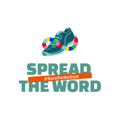 Logo Template with an Illustrated Sneaker for a Race for Autism Awareness