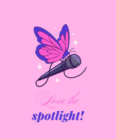 T-Shirt Design Creator Featuring a Butterfly Graphic and an MC-Inspired Quote 6375j