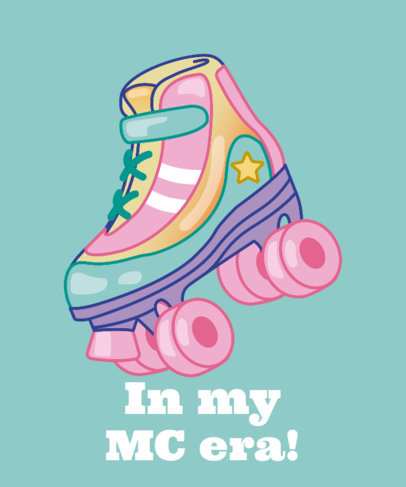 T-Shirt Design Template With an MC Character Quote and a Roller Illustration 6375g