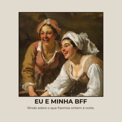 Instagram Post Generator With a Classical Painting and a Funny Meme ED-6876a