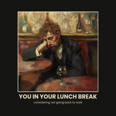 Meme-Themed Instagram Post Maker With an AI-Generated Painting and a Joke ED-6876d