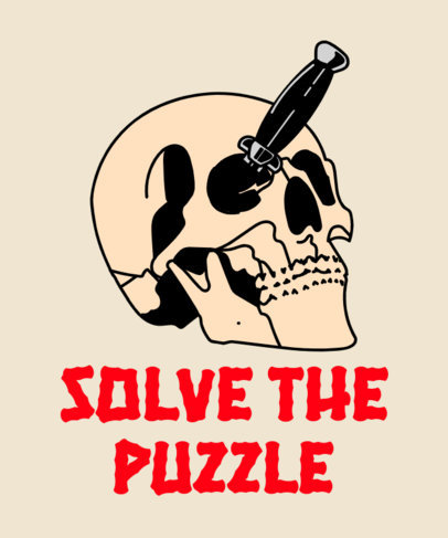T-Shirt Design Generator With a Mystery Quote and a Skull Graphic for True Crime Fanatics