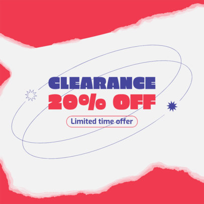 Instagram Post Template With a Grunge Aesthetic to Promote a Clearance Discount