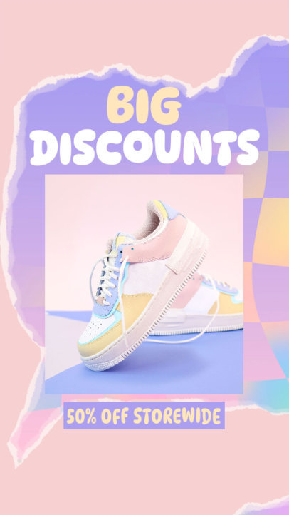 Promotional Instagram Story Creator With a Modern Style Featuring a Big Discount Offer 6361g