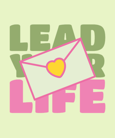 T-Shirt Design Maker Featuring a Letter with a Heart and an NPC-Themed Quote 6374