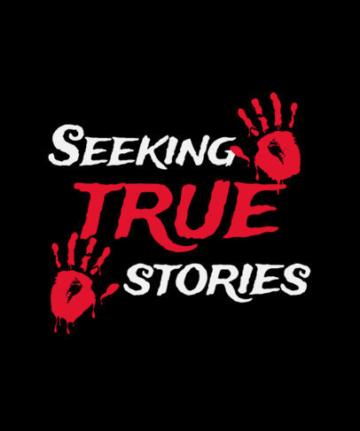 T-Shirt Design Generator With Bloody Hand Illustrations for True Crime Enthusiasts