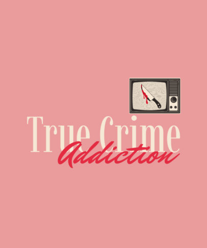 Mysterious T-Shirt Design Template Featuring a TV Graphic for True Crime Series Enthusiasts 6364h