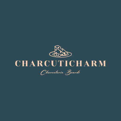 Logo Creator for a Charcuterie Catering Business With a Cheese Graphic