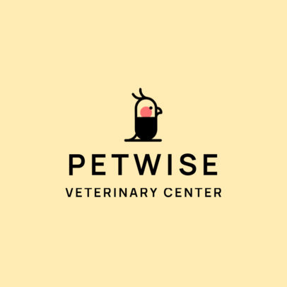 Veterinary Logo Template With a Bird Icon
