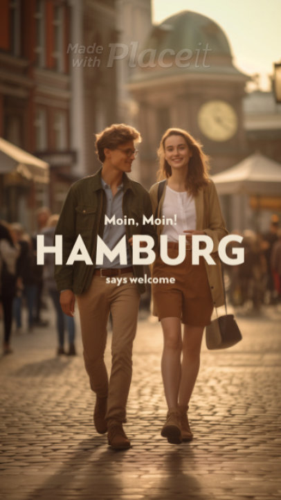 Instagram Story Video Maker Featuring a Travel Promotional for Hamburg 945u 7969