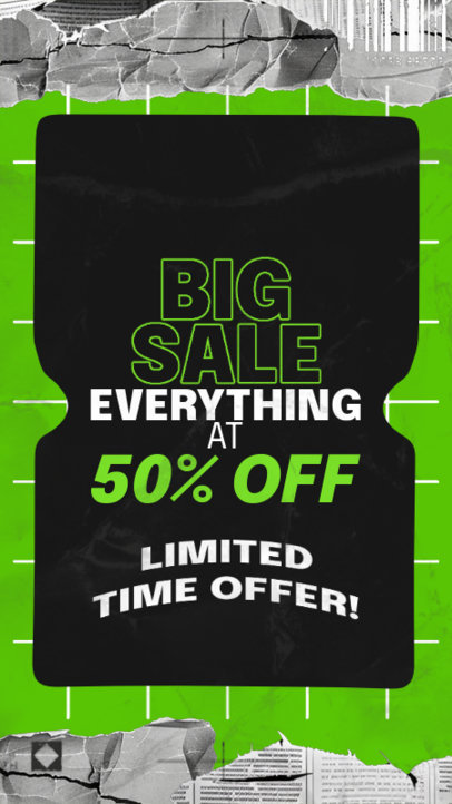 Instagram Story Generator With a Ripped-Paper Style for a Limited Offer Ad