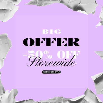 Big Offer Instagram Post Generator Featuring a Ripped-Paper Aesthetic