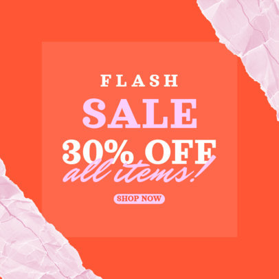 Ripped-Paper Instagram Post Creator for a Flash Sale Promo 6359g