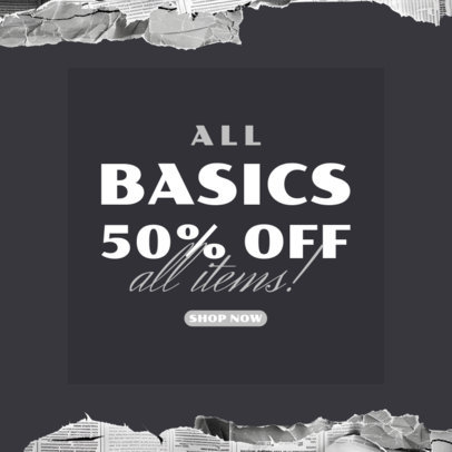 Limited-Offer Instagram Post Template With Ripped-Paper-Themed Layout