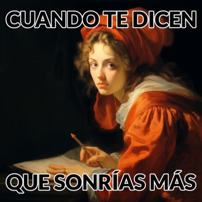 Instagram Post Generator with a Girl Illustration and a Quote Inspired by a Funny Meme